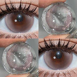2pcs 14.5mm Big Diameter Colored Contacts Glossy High Moisture Half Yearly Lenses for Daily Wear 0.00D No Power