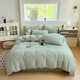 Class A Pure Cotton Printed Checkered Quilt Cover All-cotton Yarn-dyed Washed Single Duvet Cover 160x210 Bedding