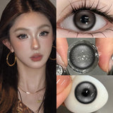 1Pair Colorful Contact Lenses for Eyes Myopia Soft Lens Brown Eyes Nature Color Lenses Grey Beauty Pupil