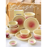 Powder Blusher Gradient Tableware Ins Style Household Gift Giving Creativity High Color Tableware Bowl