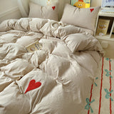 Korean Solid Color Bedding Set Adults Kids Twin Full Queen Size Soft Bed Flat Sheet Duvet Cover Set Pillowcases Simple Bed Linen