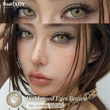 1 Pair Colored Contact Lenses Natural Brown Lenses Green Eyes Contact Makeup Beauty 14.50mm Yearly