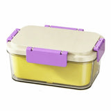 Multifunctional 800 ML Food Storage Box Reusable Leakproof Sealed Lunch Box with Fork Portable Food Storage Container Picnic Use