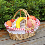 Oval Pastoral Willow Woven Handwoven Storage Basket Fruit Basket Egg Basket Vegetable Basket Picnic Basket