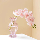 Modern Textured Glass Vase Decorative Flower Arrangement Container for Tabletop Wedding Party Indoor Home Decor