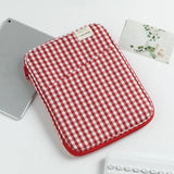 Korean Ins Style Plaid Laptop Sleeve 13 Inch Shockproof Padded Protective Tablet Sleeve For Macbook Notebook Computer Carrying