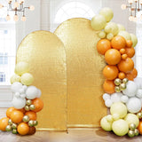 Gold Sequin Arch Backdrop Cover Polyester U Shape Arch Stand Slipcover Wedding Party Photo Booth Decoration