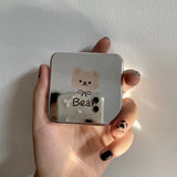 Portable Contracted Cute Little Bear Contact Lens Case Holder Storage Eye Care Container with Mirror Box