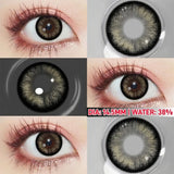 Eye Eyes Color Contacts Colored Contact Lenses Lens Small Pupil Cosmetics Cosplay Black 2Pcs 12 Months 1 Year Yearly Use