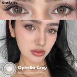 1 Pair Colored Contact Lenses Natural Brown Pupils Blue Eyes Contact lenses Gray Soft Contacts 14.50mm