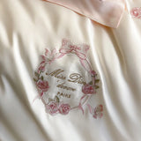 4Pcs Vintage Rose Flowers Embroidery Natural Lyocell Eucalyptus Fiber Bedding Set Duvet Cover Bed Sheet/Fitted Sheet Pillowcases