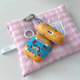 Cute Music Dog Pendant Chain Grid Earphone Case Protect For Airpods 1 2 3 4 Cover Soft Shockproof For Air Pods Pro Pro2nd Fundas