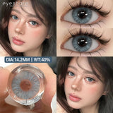 2pcs Blue Color Contact Lenses Natural Gray Eye Lens Beautiful Pupils Yearly Fashion Brown Softlens Cosmetics