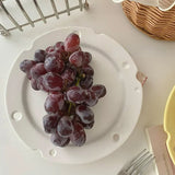 Ceramic Flat Plate Niche Milk Yellow Ins Korean Cute Matte Cheese Breakfast Plate High Beauty Home Dish Creative Dessert Cake