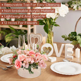 Ikeehome  12 Hole Circular Acrylic Vase, 2.55 Inches High With Holes, Perfect For Decorating Wedding Tables, Family Birthdays, And Parties