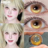 1 Pair New Product Korea Cosplay Contacts Lenses Fashion Yellow Brown Soft Color Contacts Fast Shiping Yearly