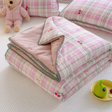 A-Class Summer Quilt Double Layer Non-Cotton Soft Air Conditioning Cooling Quilt Student Dormi Single Double Person Thin Quilt