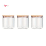 22oz Set Of 6 Glass Jars With Airtight Bamboo Lids Glass Kitchen Canisters Clear Container For Food Storage Of Dry Goods Cookie
