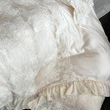 Vintage Lace Splicing Princess Wedding Bedding Set 1000TC Egyptian Cotton Duvet Cover Bed Sheet/Fitted Sheet Pillowcases 4Pcs