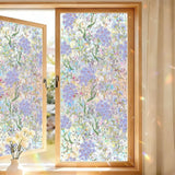 PVC Window Privacy Film Translucent Static Cling Film Static Stained Glass Cling Removable Floral Window Privacy Film