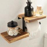 Wooden Paper Towel Holder Space Saving Countertop Organizer with Vertical Paper Storage Kitchen Bathroom Phone Roll Paper Rack