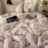 Bedding Princess Wind Super Soft Naked Sleeping Washable Four-piece Set Quilt Cover Sheet Student Dormitory Three-piece Set