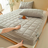 Thick Cotton Bed Sheets Double Side Available Velvet Bedsheet Elastic Fitted Sheet Home Bed Linen & Mattress Cover protector