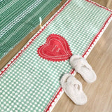 Green Runner Rug Creative Plaid Love Print Bedroom Fluffy Bedside Carpet Fashion Trend Ins Decorative Coffee Table Mats 러그 Ковер