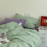 Nordic Striped Pure Cotton Bedding Sets 40S Cotton Skin-Friendly Comfortable Quilt Cover Kit Home Dorm Bedclothes for Seasons