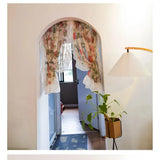 2 Pieces Flower Sheer Ruffled Short Curtain for Kitchen Sink Small Window Half Curtain Romantic French Tulle Door Drapes