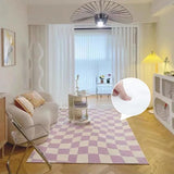 Purple Carpet for Living Room Modern Simplicity Checkerboard Bedroom Bedside Rug Large Area Study Dressing Table Mat Tapete
