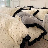 French New Class A Bed Set Four-piece Set Comforter Washed Cotton Four-season Skin Friendly Quilt Cover Three-piece Bedding Set