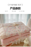 Print Floral Bedding Set Double Layer Yarn Four Pieces Set Soft Comfortable Duvet Cover Bed Sheet With Pillowcases Home Textiles