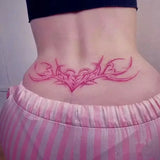 Black Succubus Tattoo Stickers for Women Abdomen Sexy Art Temporary Tattoos Waterproof Fake Tattoo Lasting Cover Scars Stickers