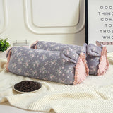 1pcs Cotton Double-layer Sand Buckwheat Shell Headrest Cute Floral Rabbit Ear Breathable Pillow Comfortable Cervical Bolster