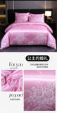 Luxury Satin Jacquard Duvet Cover Set Nordic Double Bed Quilt Cover Bedding Set Adlut Pillowcases Sheet Queen King Home Textiles