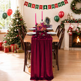 Christmas Velvet Table Runner 50x300cm Polyester Soft Luxurious Table Cover for Wedding Party Holiday Banquet Home Table