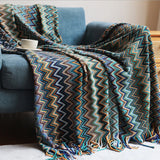 Light Knit Stripe Blanket Super Soft Bohemia Blanket For Bed Throw Blanket With Tassel Plush Warm Home Decorative Blankets