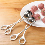 Meat Ball Maker Tool Stainless Steel Clip Round Rice Ball Shaper Spoon Meatball Making Kitchen Gadget for Fish Ball Cooking Tool