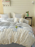 Girls Heart Pure Cotton Waed Cotton Four-Piece Set Soft Lace  Knot Pure Cotton Bedding eets Duvet Cover Bed Acce...
