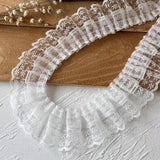 White Lace Lace Ribbons Accessories Lace Trim Handmade DIY Extended Clothes Pleated Sewing Decorative Fabric Skirt Hem Fabric