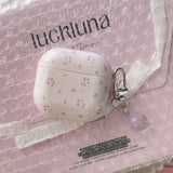 new earphone case for apple airpods pro 2 charging box protection cover purple flower fall prevention keychain for airpods 4 3 2