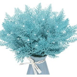 Blue Artificial Flowers Christmas Tree Decoration Glitter Star Light Berries Snowflakes Bow for Home Decor New Year Ornaments