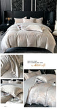 Luxury Satin Jacquard Duvet Cover Set Nordic Double Bed Quilt Cover Bedding Set Adlut Pillowcases Sheet Queen King Home Textiles