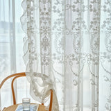 French Vintage Embroidered Lace White Sheer Curtain,high-end privacy Sheer Voile For Princess Bedroom Living Room,Home Drapes