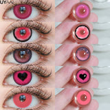 1 Pair Cosplay Pink Lenses for Eyes Anime Lenses for Halloween Nezuko Colorcon y2k Eye Contacts Cosmetic Red Lens Cosplay