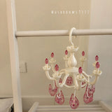 Korean Style Girl Heart Retro Crystal Chandelier Shape Clothes Rack Cute Student Bedroom Clothespin Decoration Rack