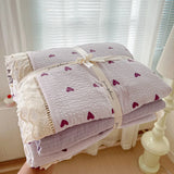 Print Floral Bedding Set Double Layer Yarn Four Pieces Set Soft Comfortable Duvet Cover Bed Sheet With Pillowcases Home Textiles