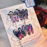 10Pcs High Quality Handmade Press on Nails Red Gold New Year's Hot Selling Diamond Jewelry Luxury Flash Niche Style Spicy Girl