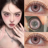1 Pair Myopia Korean Lenses Natural Black Grey Contact Lenses Fashion Beauty Blue Pupils Cosmetics Hot Sellers Yearly